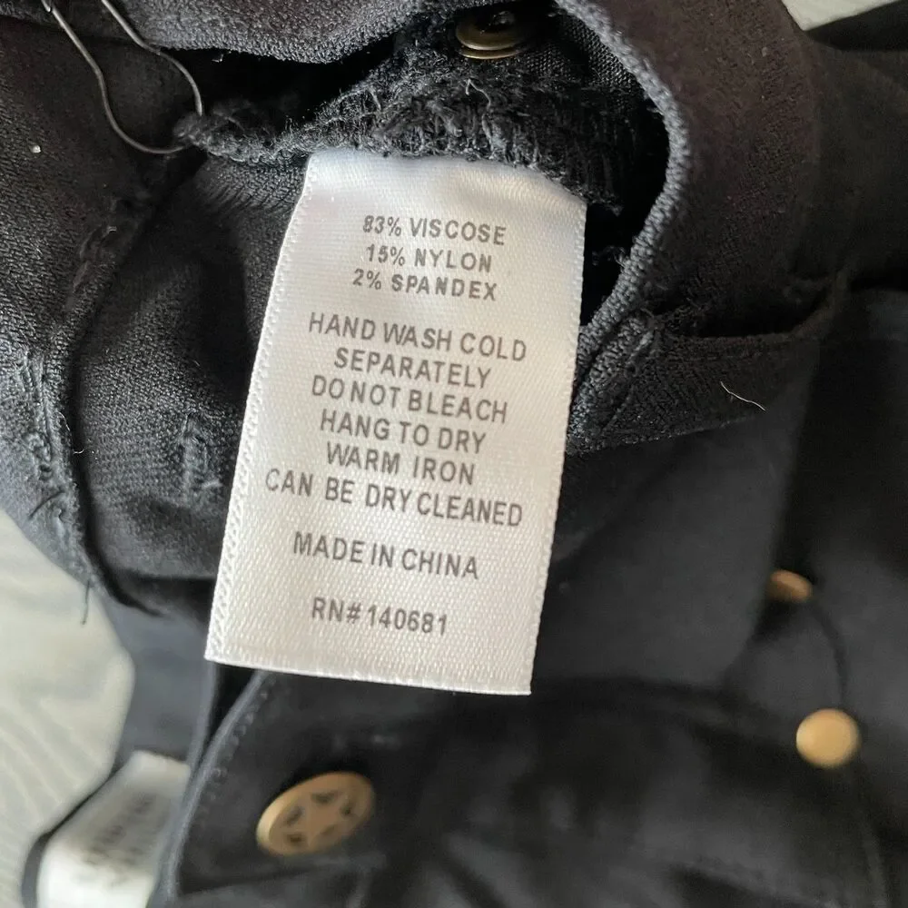 Unique Vintage Womens L Black Studded Skinny Western Cowboy Howdy Pants NWT - Picture 4 of 10